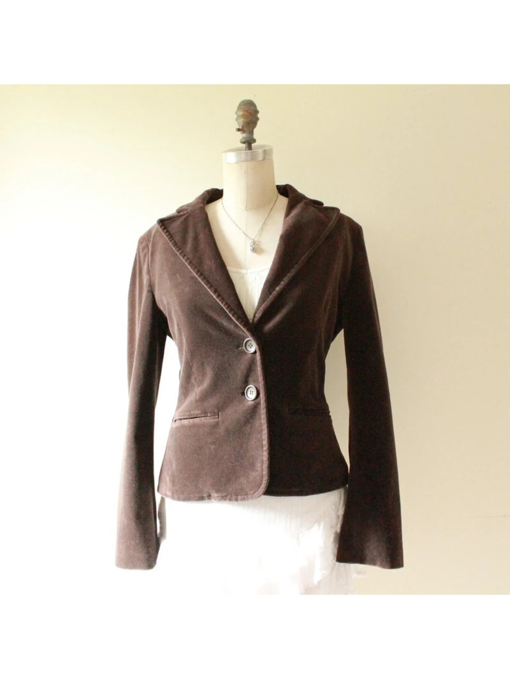Express Design Studio Brown Tailored Velvet Blazer